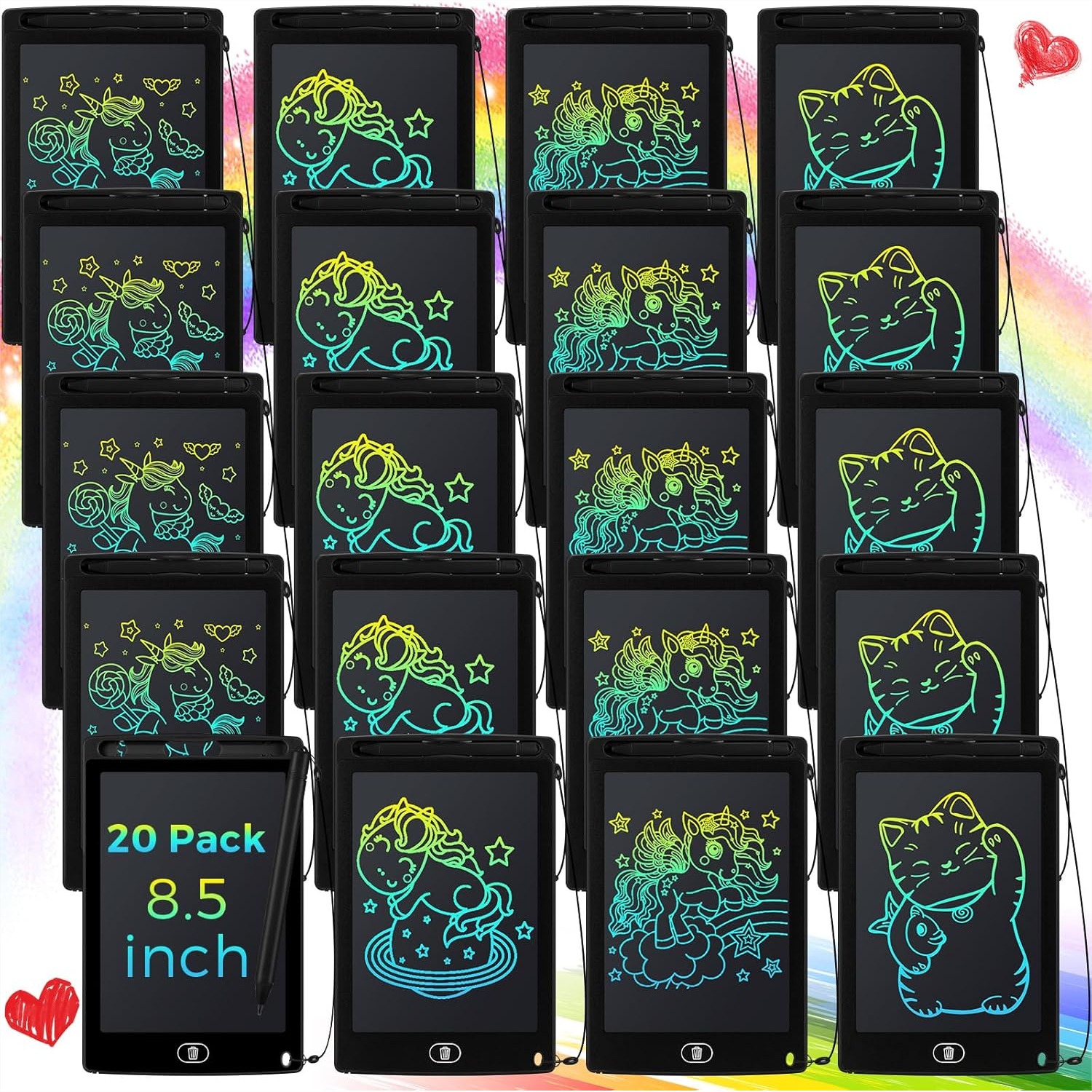 Kids Education Images - 20 Pack LCD Writing Tablet for