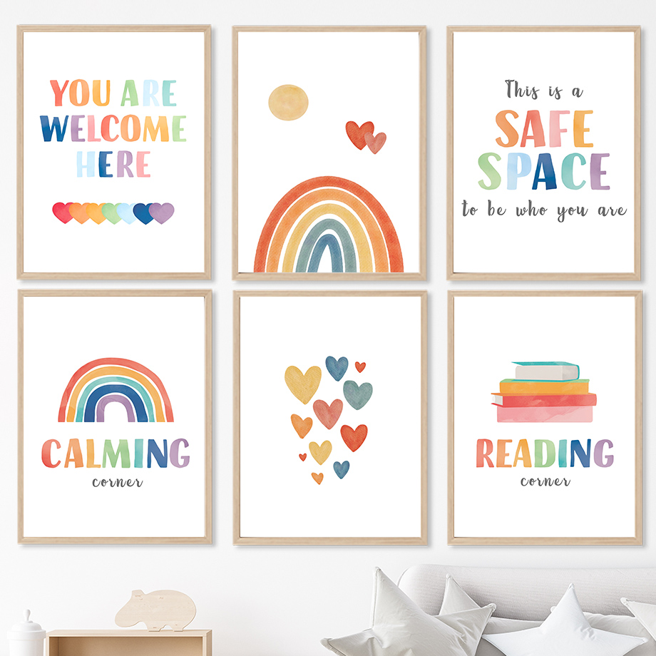 Rainbow Classroom Wall Art Edu - Kids Education Quotes ulasan dan harga