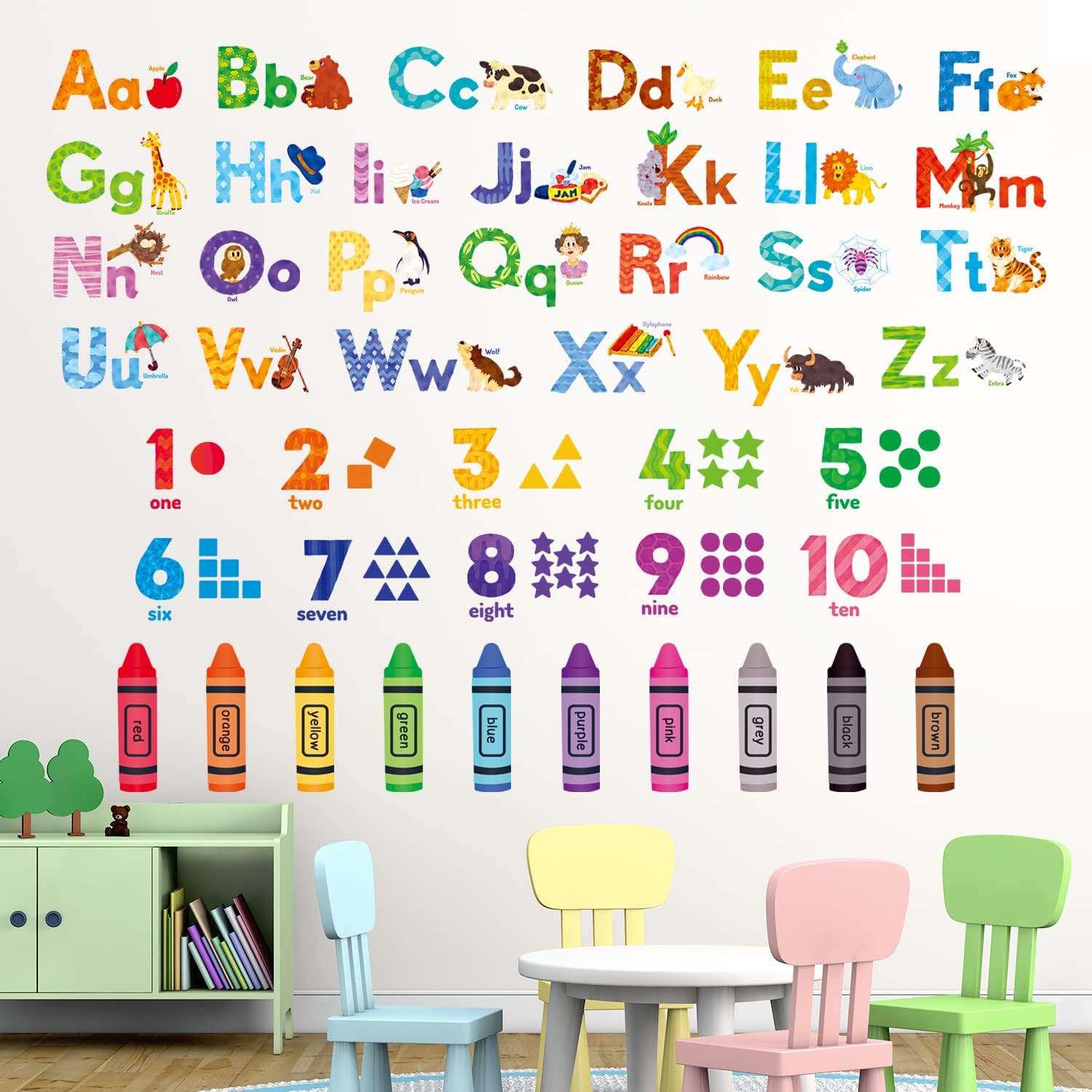 Animal Alphabet Numbers Decals - Kids Education Images ulasan dan harga