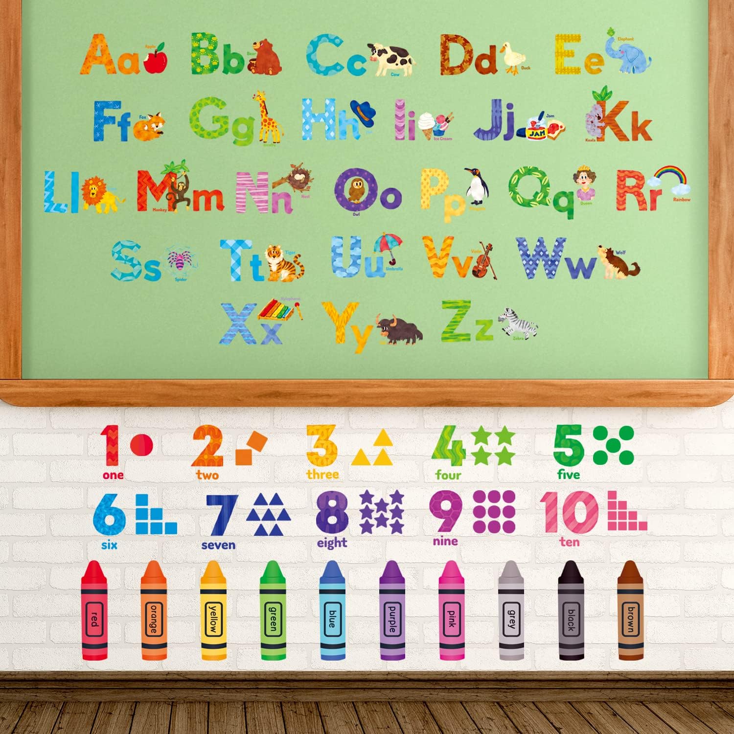 Animal Alphabet Numbers Decals - Kids Education Images ulasan dan harga