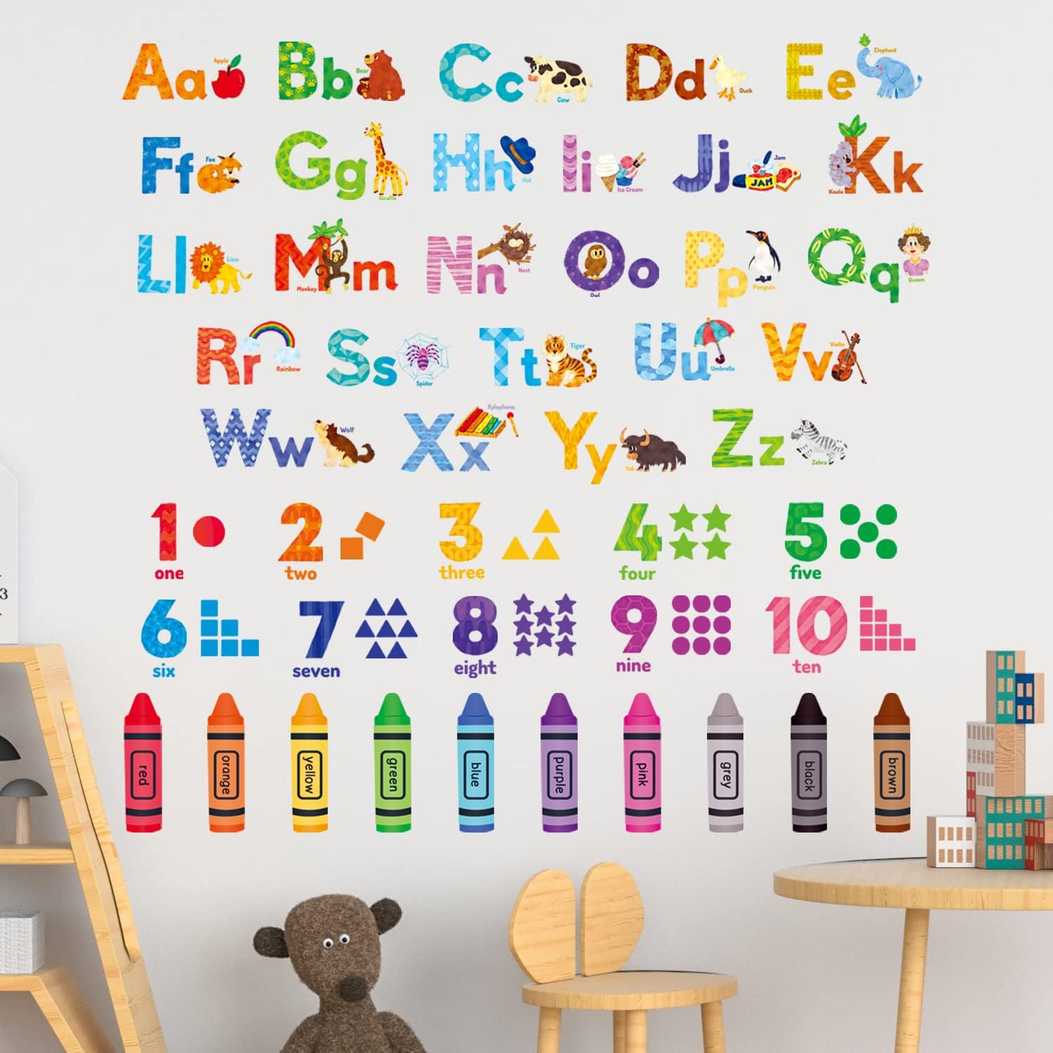 Animal Alphabet Numbers Decals - Kids Education Images ulasan dan harga
