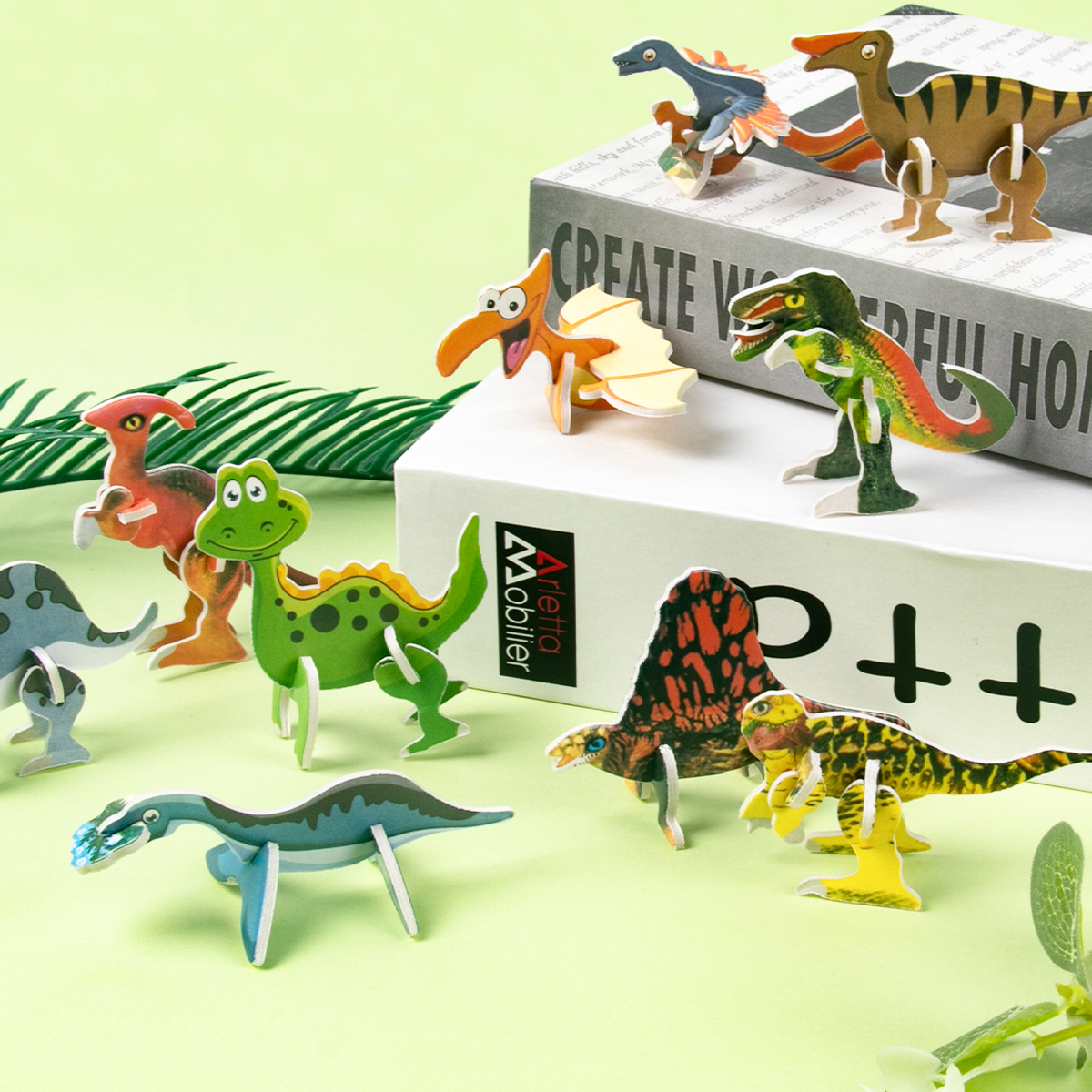 10pcs Cartoon Dinosaur Paper 3 - Kids Joy Education ulasan dan harga