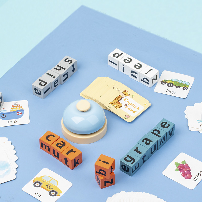 Creative Wooden Spell Word Toy - Kids Educational Games Learn English ulasan dan harga