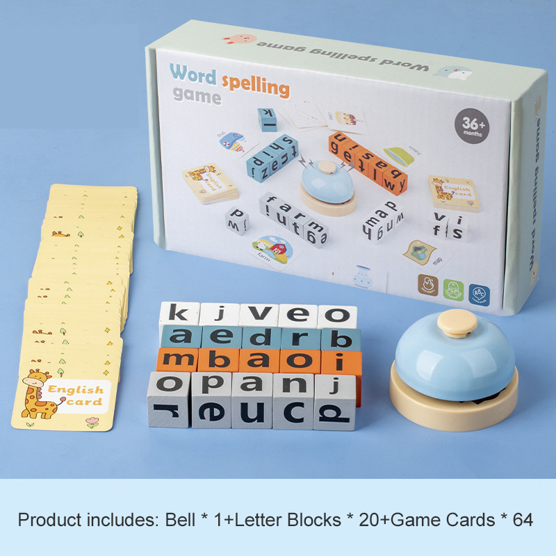 Creative Wooden Spell Word Toy - Kids Educational Games Learn English ulasan dan harga