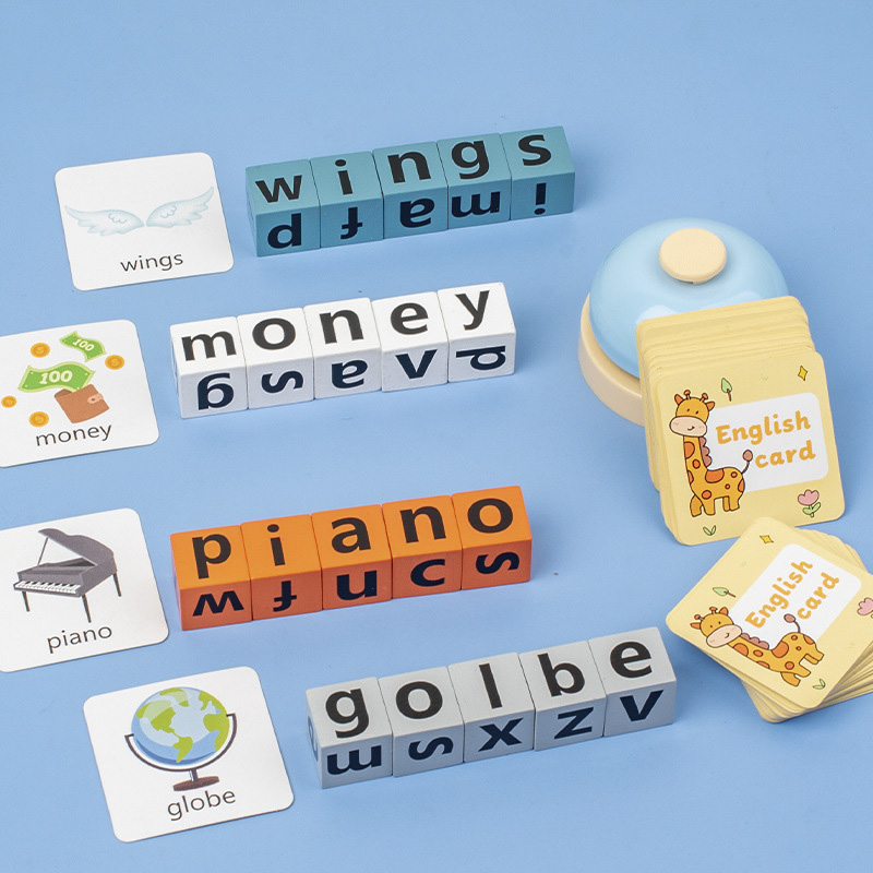 Creative Wooden Spell Word Toy - Kids Educational Games Learn English ulasan dan harga