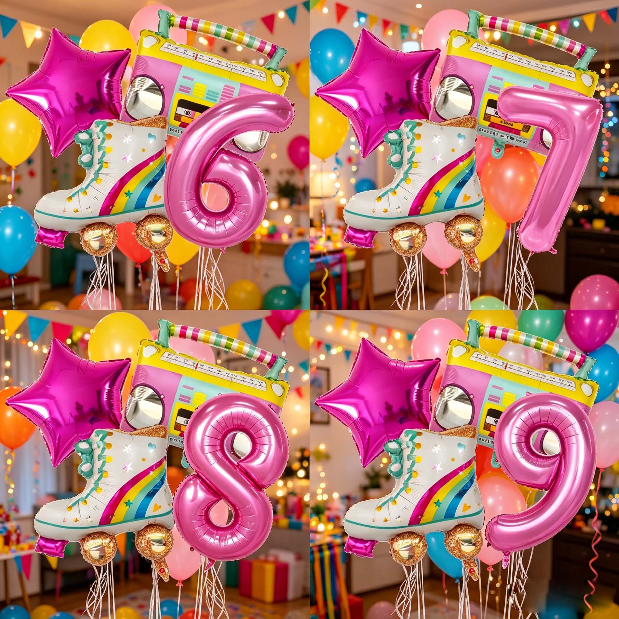 4pcs 32inch Number Balloon Rad - Kids Education Number ulasan dan harga