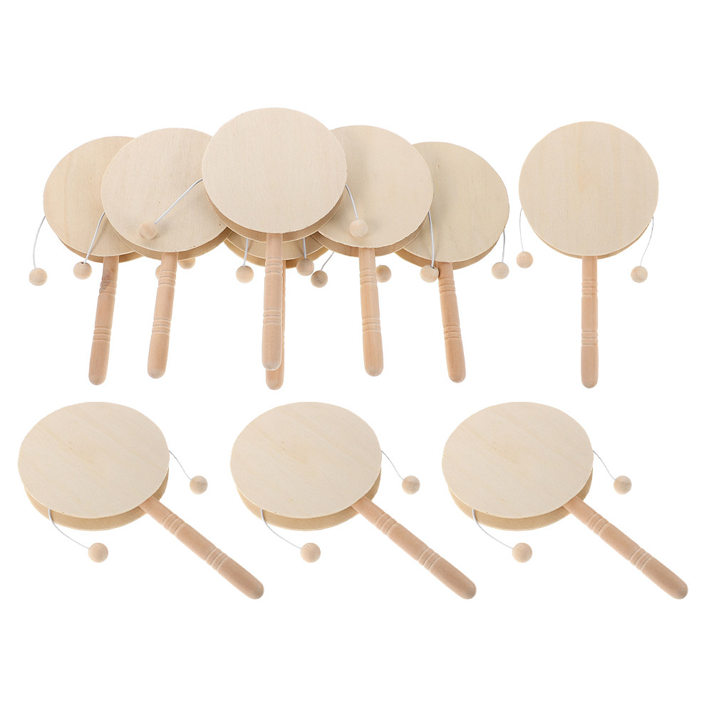 10Pcs Wooden Rattle Drum for K - Kids Education Group ulasan dan harga