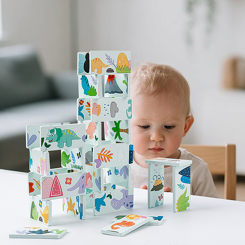 Wooden Toy Dinosaur Domino Ani - Kids Education Images ulasan dan harga