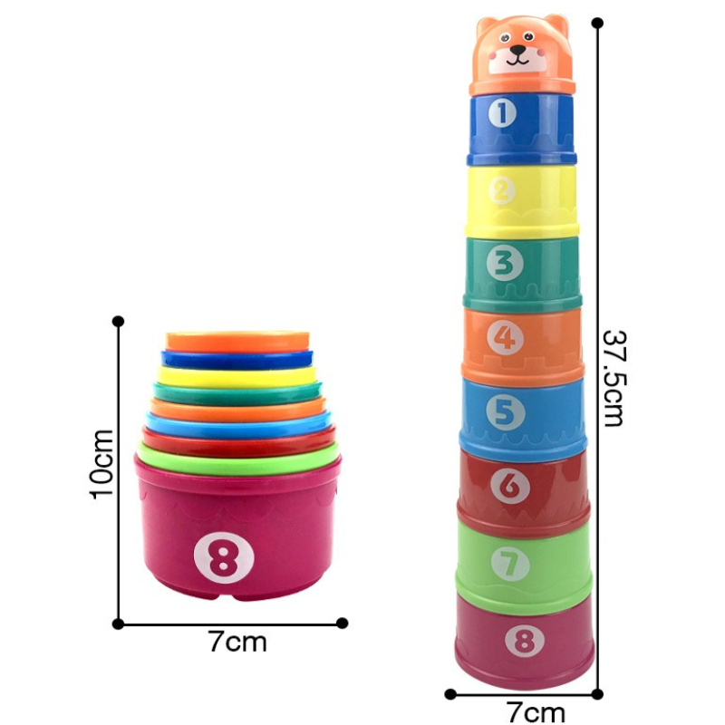 Baby Toys Stacking Cup Cartoon - Kids Education Number ulasan dan harga