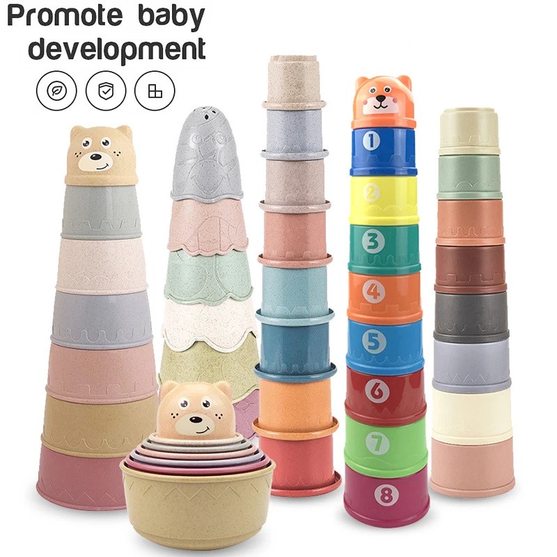 Baby Toys Stacking Cup Cartoon - Kids Education Number ulasan dan harga