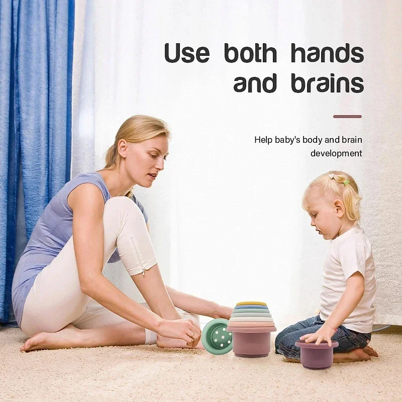 Baby Toys Stacking Cup Cartoon - Kids Education Number ulasan dan harga