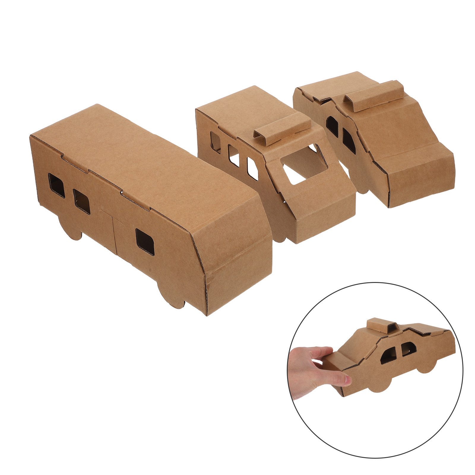 3Pcs Paper Vehicle Craft Kit K - Kids Education Group ulasan dan harga