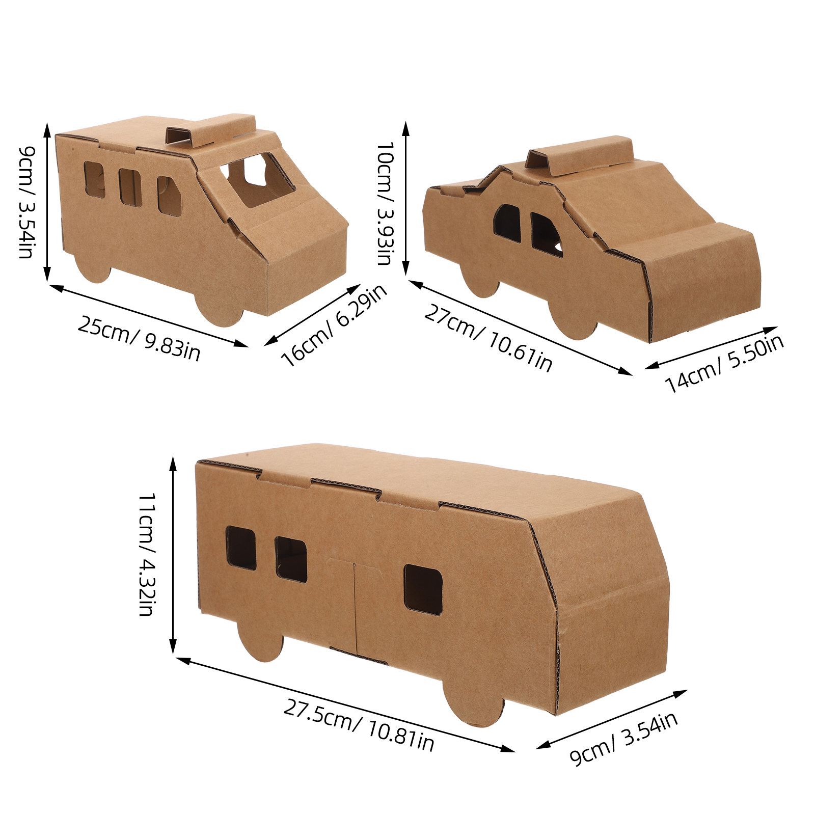 3Pcs Paper Vehicle Craft Kit K - Kids Education Group ulasan dan harga