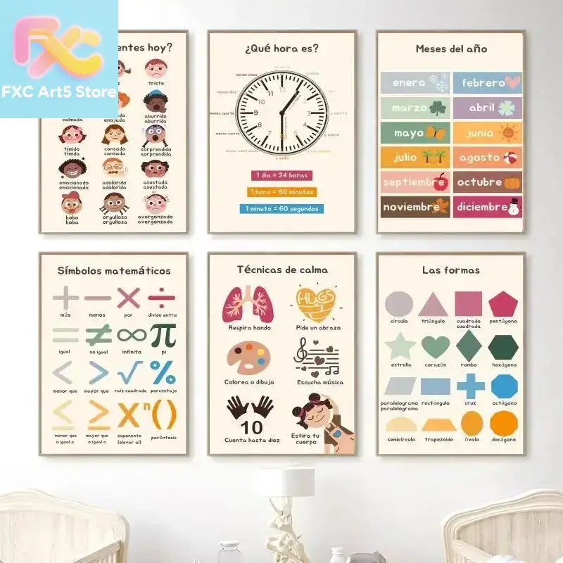 1pc frameless  Boho Wall Art N - Kids Education Number ulasan dan harga