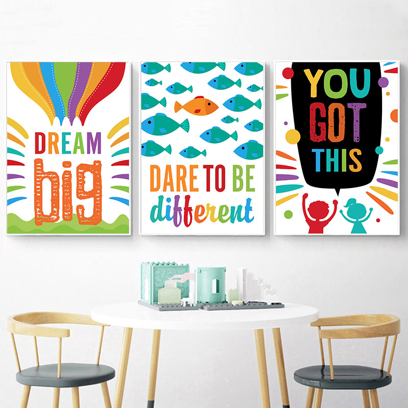 Colorful Cute Dream Big Quotes - Kids Education Quotes ulasan dan harga
