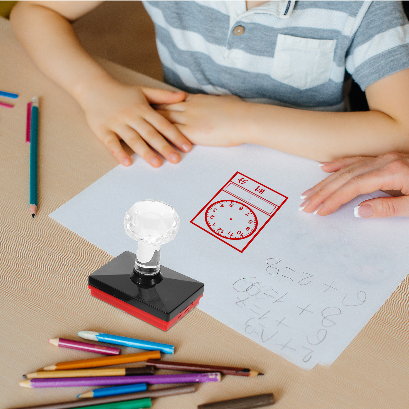 Self-Ink Clock Stamp for Kids  - Kids Education Group ulasan dan harga
