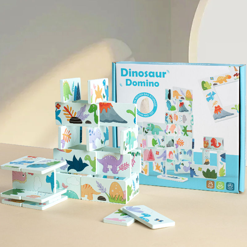 Wooden Toy Dinosaur Domino Ani - Kids Education Images ulasan dan harga