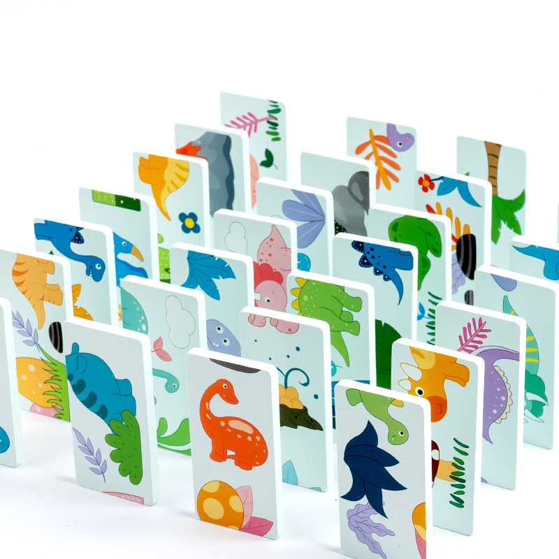Wooden Toy Dinosaur Domino Ani - Kids Education Images ulasan dan harga
